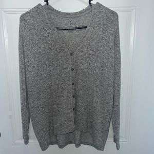 American Eagle Soft Sexy Plush Gray Marled Knit V Neck Button Cardigan Womens XS